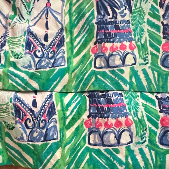 Lilly Pulitzer Green and Blue Lolani Pants 100% silk - Picture 9 of 10